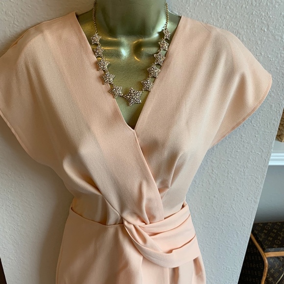 Blush Pink Wrap Romper with Short - HYFVE - Picture 4 of 8